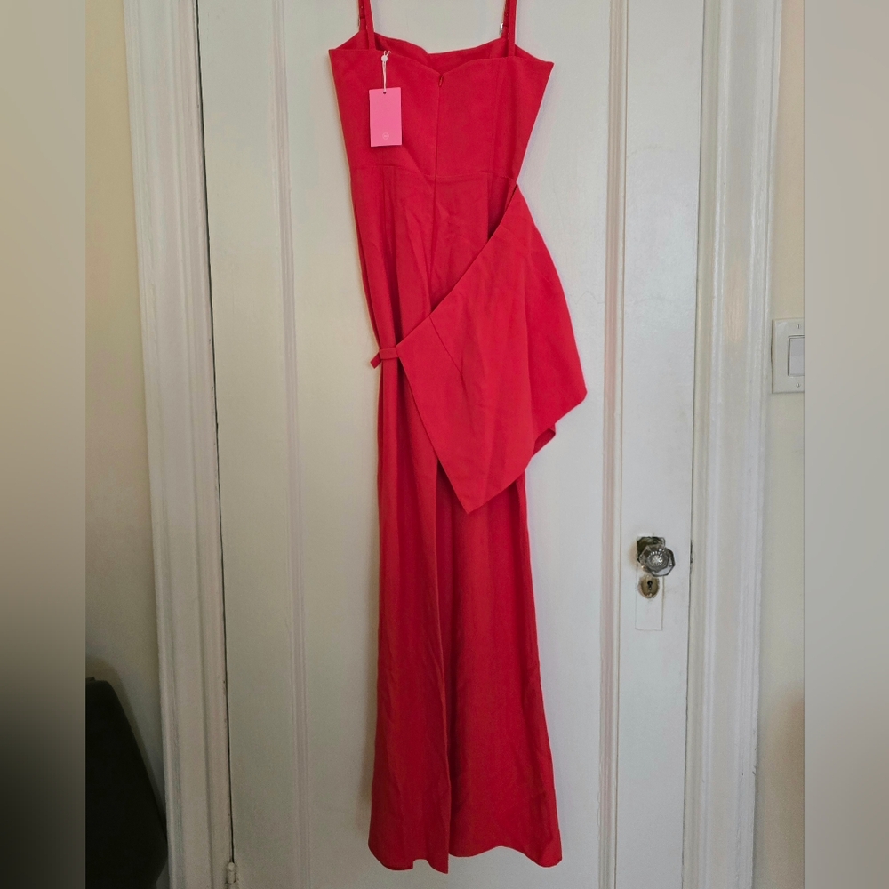 Amanda Uprichard Chloe Jumpsuit – Bright Crimson Red | Size Small | NWT - Picture 4 of 12
